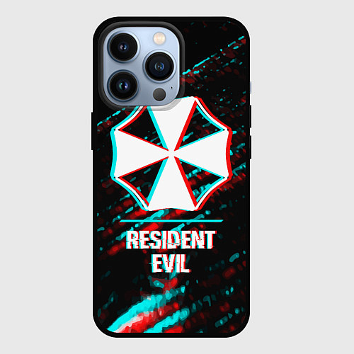 Чехол iPhone 13 Pro Resident Evil в стиле Glitch Баги Графики на темно / 3D-Черный – фото 1