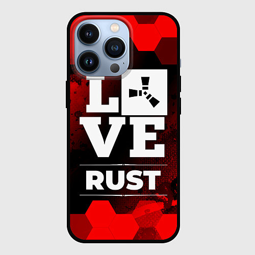 Чехол iPhone 13 Pro Rust Love Классика / 3D-Черный – фото 1