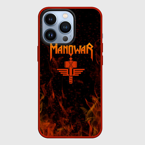 Чехол iPhone 13 Pro Manowar ПЛАМЯ / 3D-Красный – фото 1