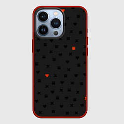 Чехол iPhone 13 Pro Love Death and Robots black pattern