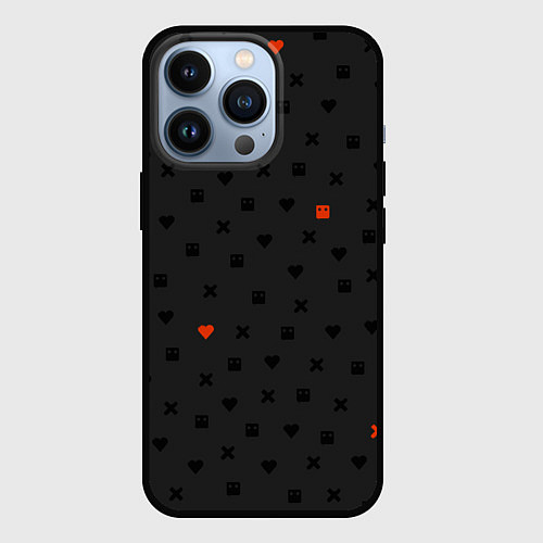 Чехол iPhone 13 Pro Love Death and Robots black pattern / 3D-Черный – фото 1