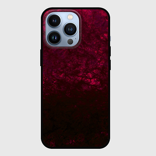 Чехол iPhone 13 Pro Темно-красный абстрактный узор текстура камня / 3D-Черный – фото 1