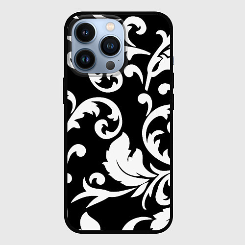 Чехол iPhone 13 Pro Minimalist floral pattern / 3D-Черный – фото 1