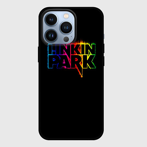 Чехол iPhone 13 Pro Linkin Park neon / 3D-Черный – фото 1