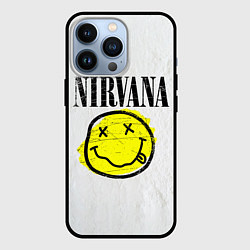 Чехол для iPhone 13 Pro Nirvana логотип гранж, цвет: 3D-черный