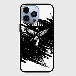 Чехол для iPhone 13 Pro NIRVANA in utero НИРВАНА брызги краски, цвет: 3D-черный