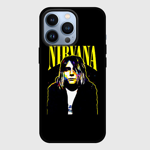 Чехол iPhone 13 Pro Рок - группа Nirvana / 3D-Черный – фото 1