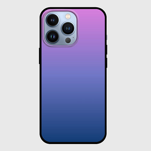 Чехол iPhone 13 Pro PINK-BLUE GRADIENT ГРАДИЕНТ / 3D-Черный – фото 1