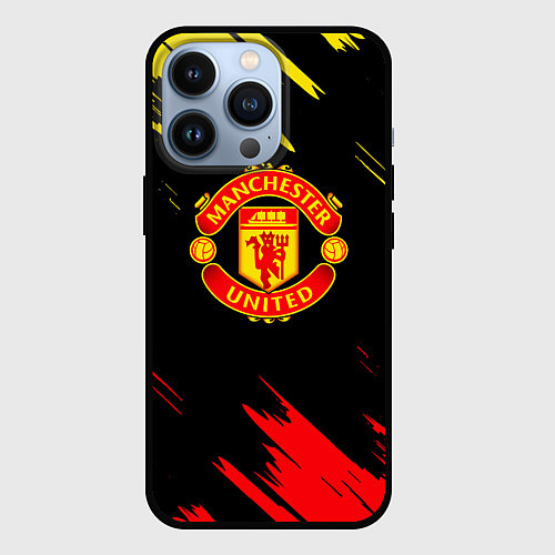 Чехол iPhone 13 Pro Manchester united Texture / 3D-Черный – фото 1