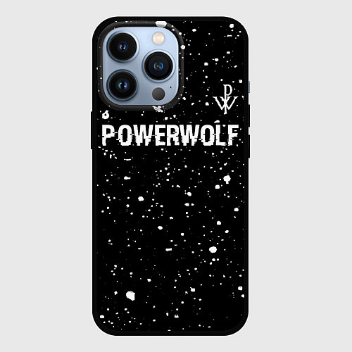 Чехол iPhone 13 Pro Powerwolf Glitch на темном фоне / 3D-Черный – фото 1