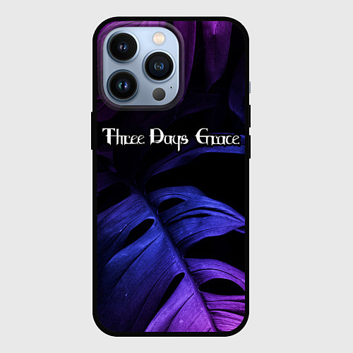 Чехол iPhone 13 Pro Three Days Grace Neon Monstera / 3D-Черный – фото 1