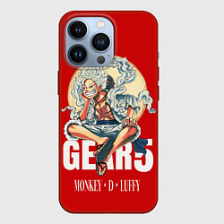 Чехол для iPhone 13 Pro ЛУФФИ 5 ГИР ONE PIECE На луне, цвет: 3D-красный