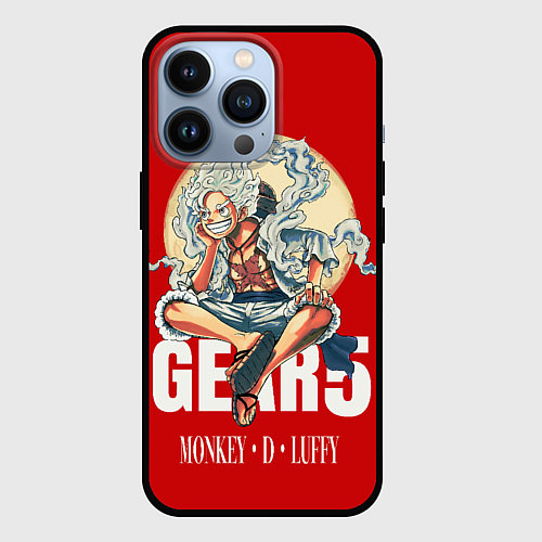 Чехол iPhone 13 Pro ЛУФФИ 5 ГИР ONE PIECE На луне / 3D-Черный – фото 1