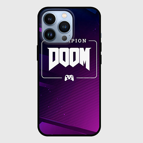 Чехол iPhone 13 Pro Doom Gaming Champion: рамка с лого и джойстиком на / 3D-Черный – фото 1