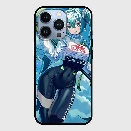 Чехол iPhone 13 Pro Miku Hatsune racing suit / 3D-Черный – фото 1