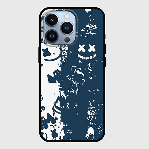 Чехол iPhone 13 Pro Marshmello паттерн / 3D-Черный – фото 1