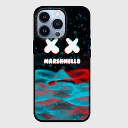 Чехол для iPhone 13 Pro Marshmello logo крапинки, цвет: 3D-черный
