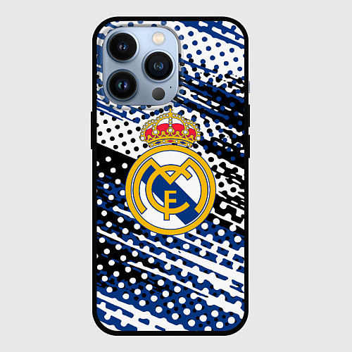 Чехол iPhone 13 Pro Real madrid Реал Мадрид краски / 3D-Черный – фото 1