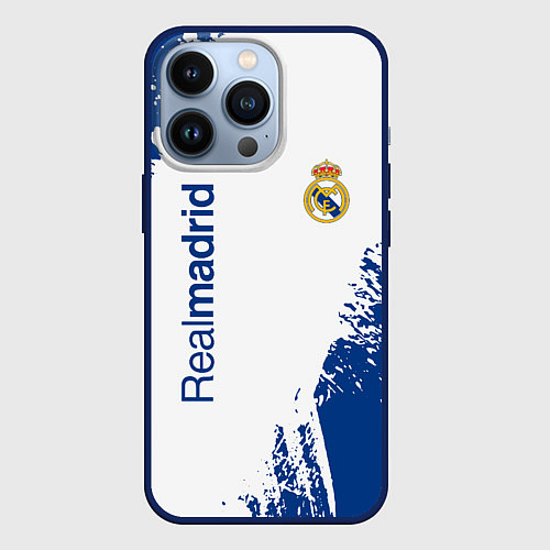 Чехол iPhone 13 Pro Реал Мадрид краска / 3D-Тёмно-синий – фото 1