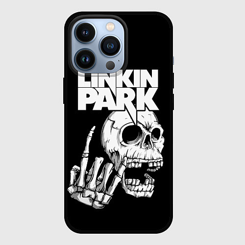 Чехол iPhone 13 Pro Linkin Park Череп / 3D-Черный – фото 1
