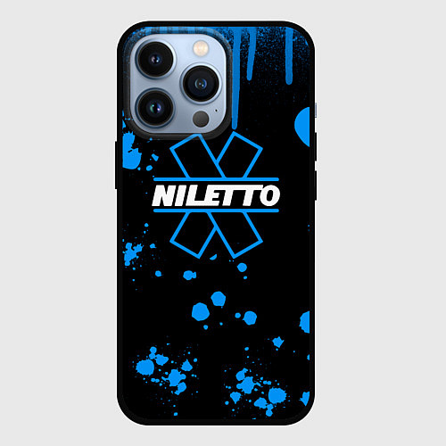 Чехол iPhone 13 Pro Нилето niletto потёки и капли краски / 3D-Черный – фото 1