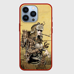 Чехол для iPhone 13 Pro Крутая девчонка в стиле Стимпанк, цвет: 3D-красный