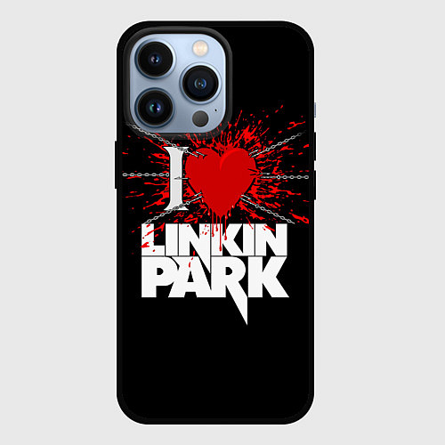 Чехол iPhone 13 Pro Linkin Park Сердце / 3D-Черный – фото 1