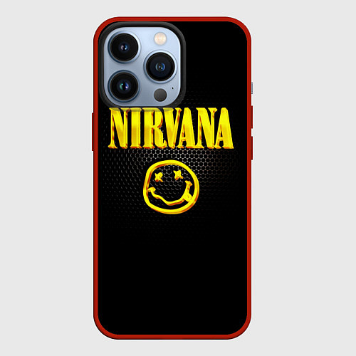 Чехол iPhone 13 Pro NIRVANA соты / 3D-Красный – фото 1