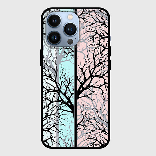 Чехол iPhone 13 Pro Абстрактный узор tree branches / 3D-Черный – фото 1