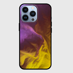 Чехол для iPhone 13 Pro Неоновые фонари на шёлковой поверхности - Фиолетов, цвет: 3D-черный