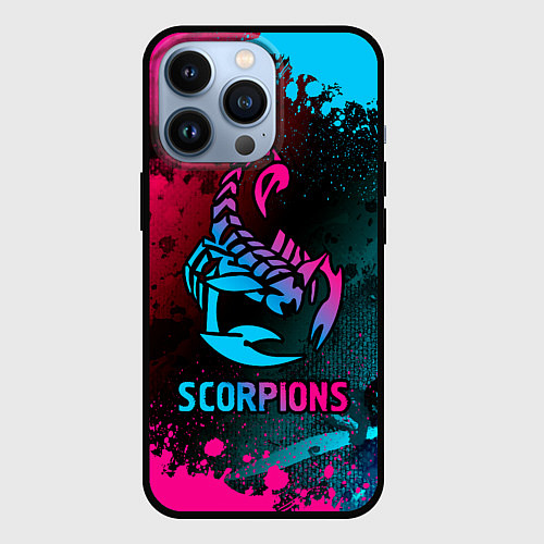 Чехол iPhone 13 Pro Scorpions Neon Gradient / 3D-Черный – фото 1