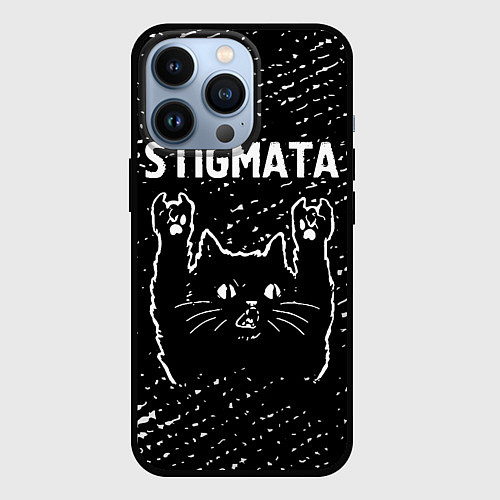 Чехол iPhone 13 Pro Группа Stigmata и Рок Кот / 3D-Черный – фото 1