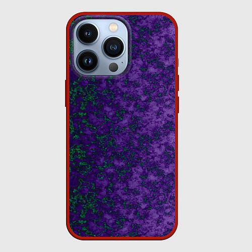 Чехол iPhone 13 Pro Marble texture purple green color / 3D-Красный – фото 1