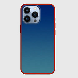 Чехол для iPhone 13 Pro Текстурированный сине-бирюзовый градиент, цвет: 3D-красный