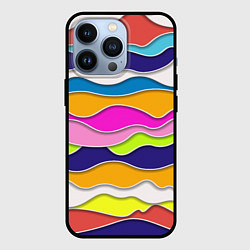 Чехол iPhone 13 Pro Разноцветные волны Летний паттерн
