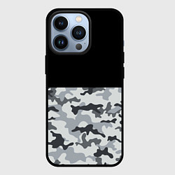 Чехол iPhone 13 Pro Полукамуфляж Тёмно-Серый