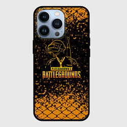 Чехол для iPhone 13 Pro PlayerUnknowns Battlegrounds - брызги, цвет: 3D-черный