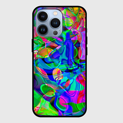 Чехол iPhone 13 Pro REFRACTION OF COLORS / 3D-Черный – фото 1