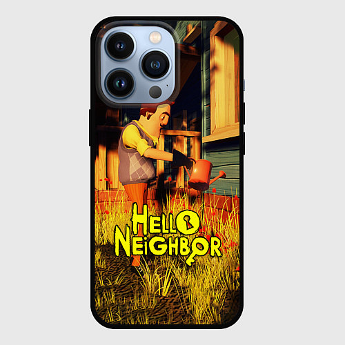 Чехол iPhone 13 Pro Hello Neighbor Привет сосед Сосед поливает / 3D-Черный – фото 1