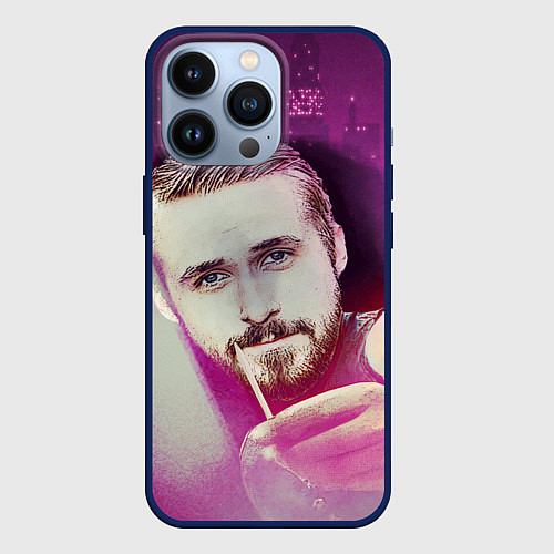 Чехол iPhone 13 Pro Райан Гослинг - Зубочистку? / 3D-Тёмно-синий – фото 1