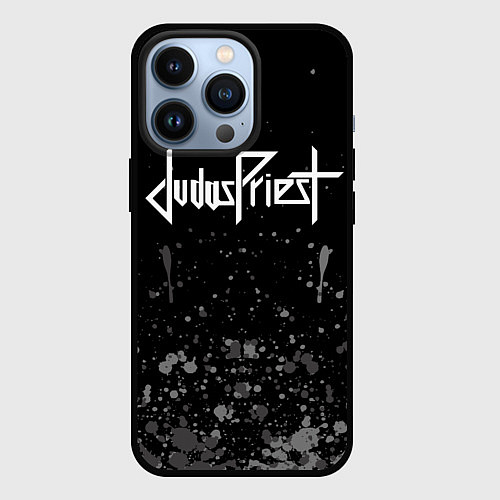 Чехол iPhone 13 Pro Judas Priest брызги / 3D-Черный – фото 1