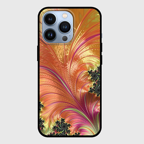 Чехол iPhone 13 Pro Фрактальный динамичный паттерн / 3D-Черный – фото 1