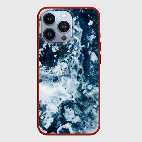 Чехол iPhone 13 Pro Замерзшие Лужи Зимы / 3D-Красный – фото 1