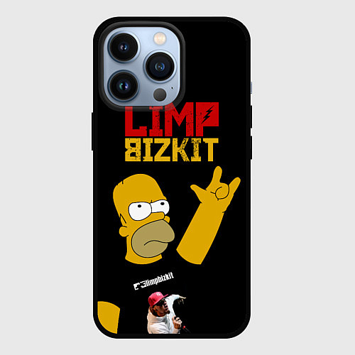 Чехол iPhone 13 Pro Limp Bizkit Симпсоны / 3D-Черный – фото 1