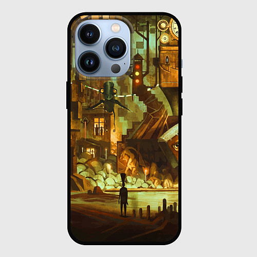 Чехол iPhone 13 Pro Cool Steampunk painting / 3D-Черный – фото 1