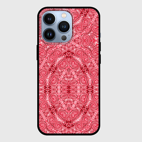 Чехол iPhone 13 Pro Red ornament Arabic / 3D-Черный – фото 1