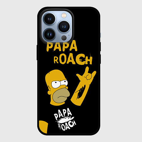 Чехол iPhone 13 Pro Papa Roach, Гомер Симпсон / 3D-Черный – фото 1