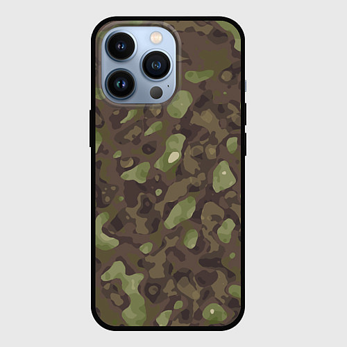 Чехол iPhone 13 Pro Камуфляж Multicam / 3D-Черный – фото 1