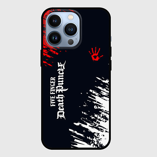 Чехол iPhone 13 Pro Five Finger Death Punch - краска / 3D-Черный – фото 1