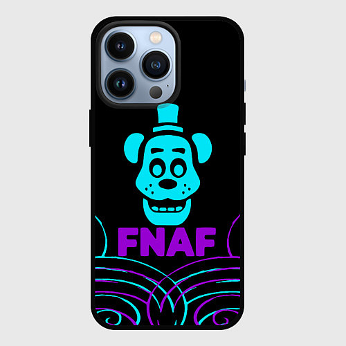 Чехол iPhone 13 Pro FNAF Фредди neon / 3D-Черный – фото 1